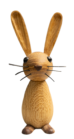 Kleine Hasen-Holzfigur
