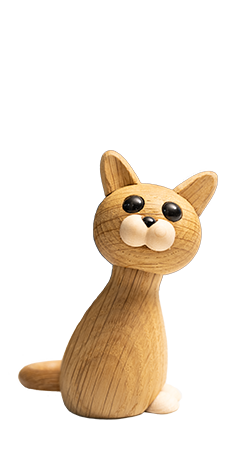 Kleine Katzen-Holzfigur