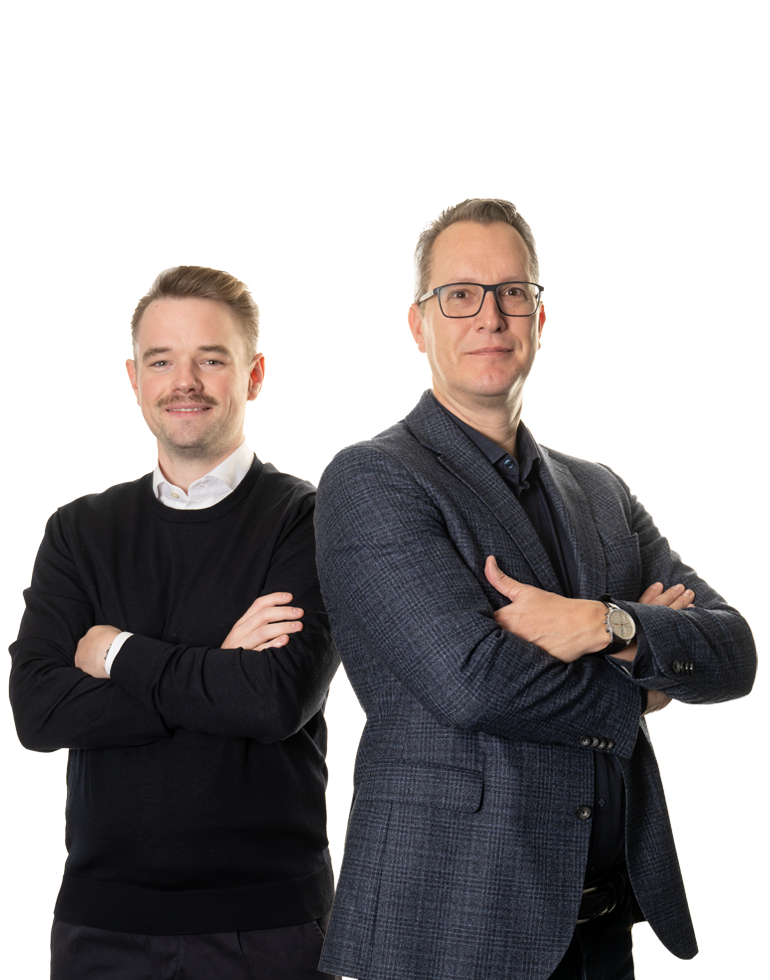 Porträtbild von Amos Kromer und Felix Puhm