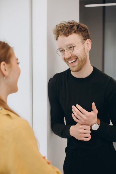 Person am Sprechen
