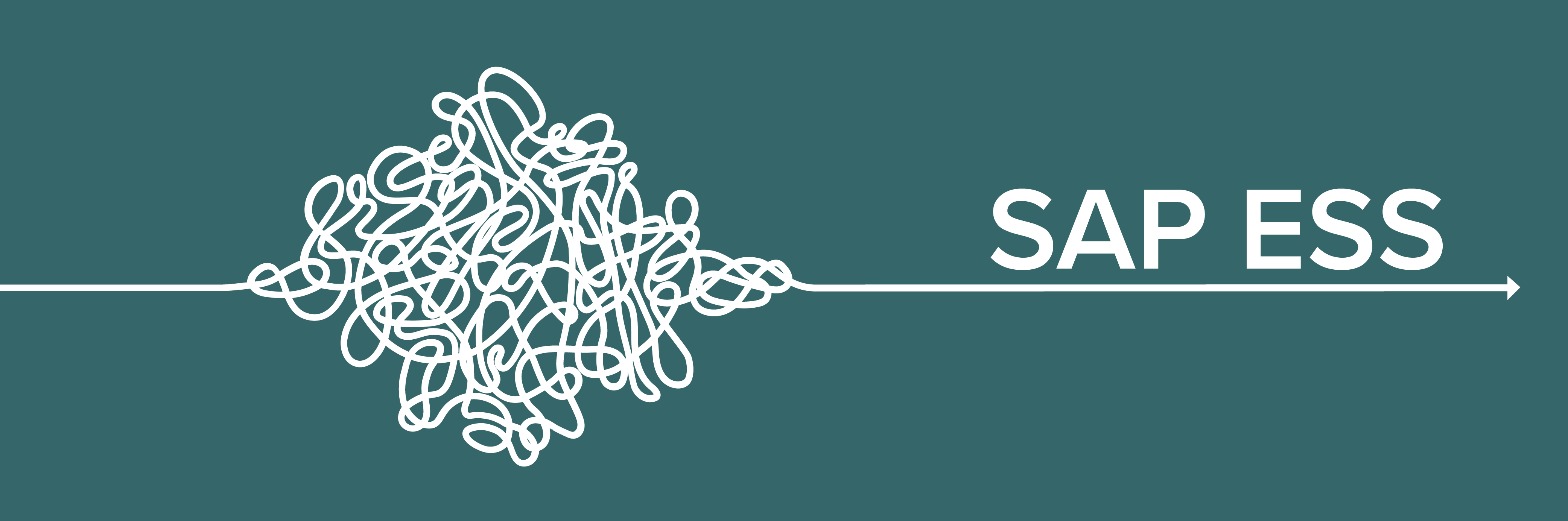 Chaotischer Faden entwirrt sich und wird gerade. Auf dem Faden steht SAP ESS.