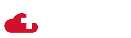 Logo Secure LLM - Rote Wolke mit Schweizerkreuz Ausschnitt